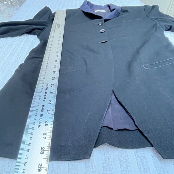 Diana Slavin Womens Pure Wool Single-Breasted Coat Blazer Jacket Black Medium - Picture 4 of 8